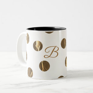 Bronze Imitate Shine Polka Dots Modern Trendy Chic Zweifarbige Tasse