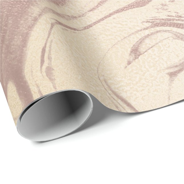 Bronze Ivory Abstraktes Marmorglas Geschenkpapier (Rolleneckpunkt)