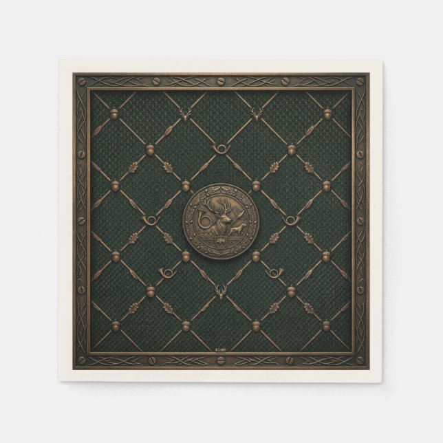 Bronze-Jagdemblem Serviette (Vorderseite)