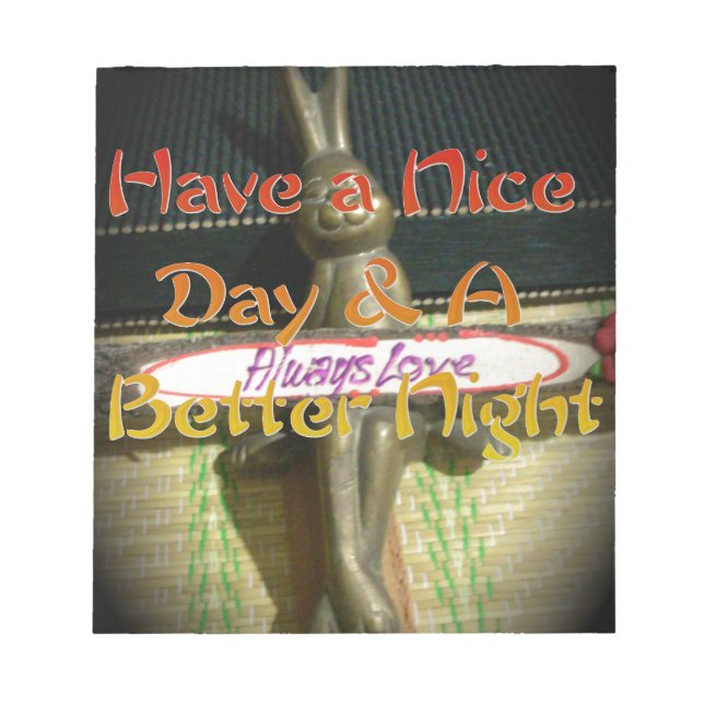 Bronze-Kaninchenskulptur mit inspirierenden Zitate Notizblock (Vorderseite)