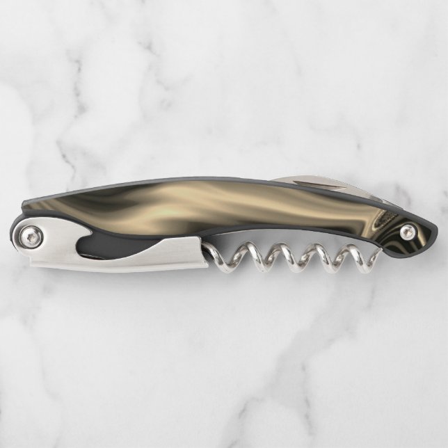 Bronze-Kundulationen auf braunbeigem Hintergrund Kellnermesser (Vorderseite)