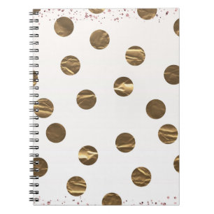 Bronze-Kunststoff-Glanz-Polka-Punkte modern trendy Notizblock