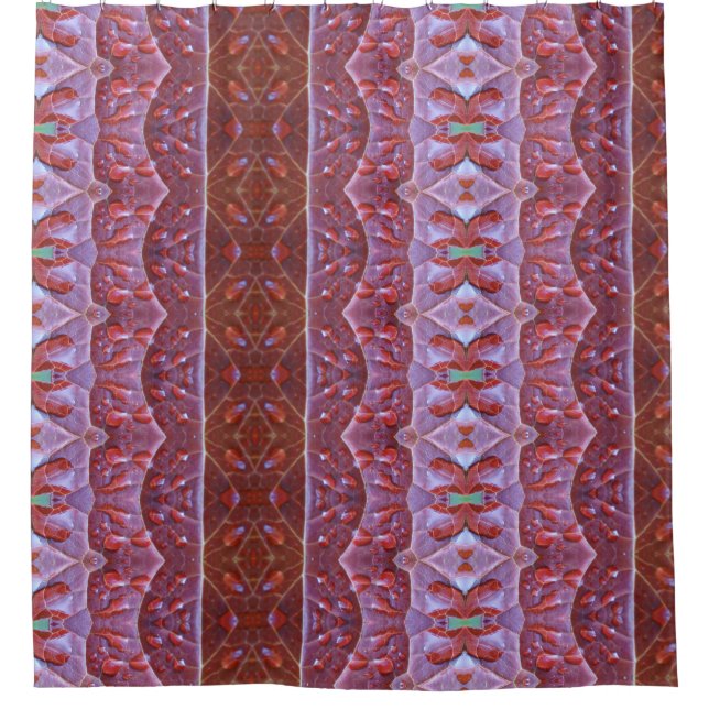 Bronze Leaf Ikat Duschvorhang (Vorderseite)