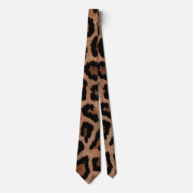 Bronze Leopard Gepard-Druck  Krawatte (Vorderseite)