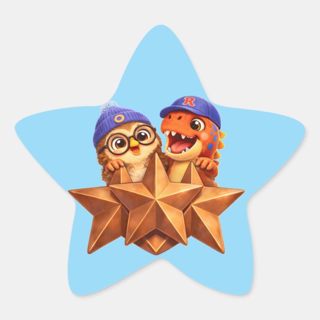 Bronze level stage three star shaped sticker sheet (Vorderseite)