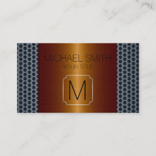 Bronze Luxury Stainless Metal Monogram #2 Visitenkarte