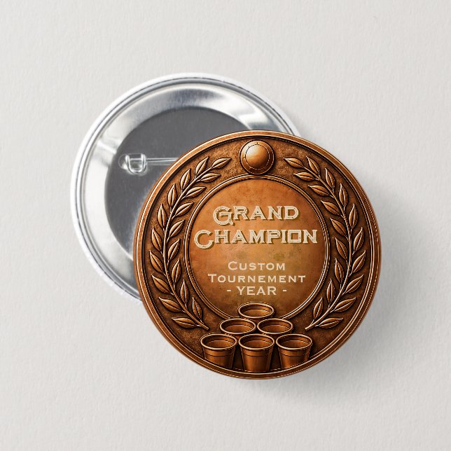 Bronze-Medaille Beer-Pong-Turnier-Meisterschaft Button (Vorne & Hinten)