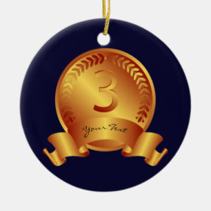 Bronze Medal & Custom text Award Winner  Keramik Ornament