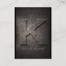 Bronze Metal Mit Monogramm K Business Card Visitenkarte
