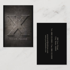 Bronze Metal Mit Monogramm X Business Card Visitenkarte