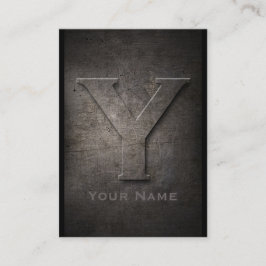 Bronze Metal Mit Monogramm Y Visitenkarte