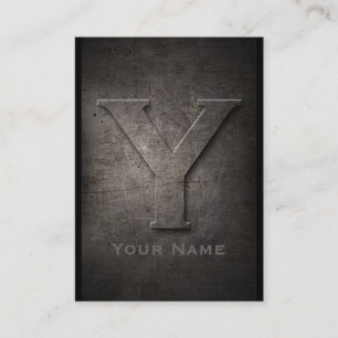 Bronze Metal Mit Monogramm Y Visitenkarte