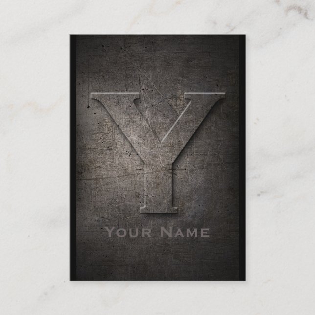 Bronze Metal Mit Monogramm Y Visitenkarte (Vorderseite)