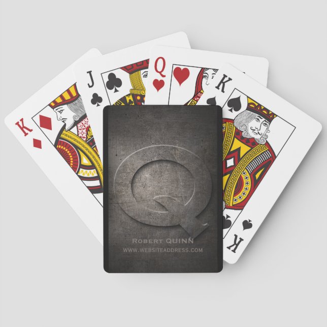 Bronze-Metal-Q Monogramm-Playing Cards Spielkarten (Rückseite)