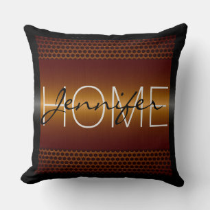 Bronze Metallic Holes Metal Look Monogram Kissen