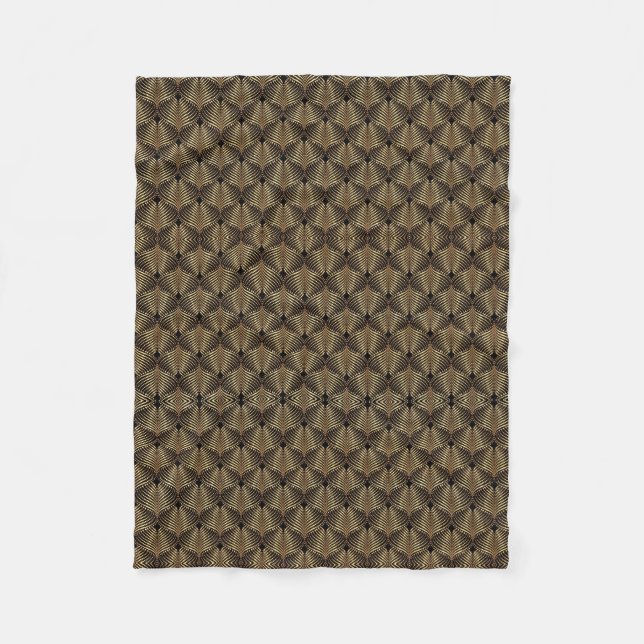 Bronze Metallische Geometrische Damast Fleece Deck (Vorderseite)