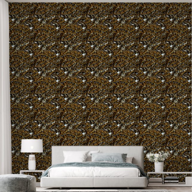 Bronze-metallisches Vinyl Tapete (Schlafzimmer)