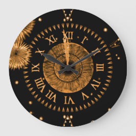 Bronze-Midnight-Uhr Große Wanduhr