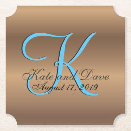 Bronze Monogram Phantastisch Fab Runder Pappuntersetzer