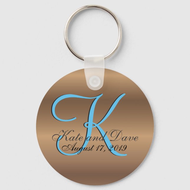 Bronze Monogram Phantastisch Fab Schlüsselanhänger (Vorderseite)