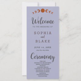 Bronze Moon Phases Silver Wedding Program