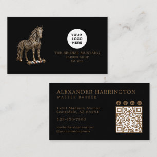 Bronze Mustang Professioneller Friseursalon Qr Cod Visitenkarte