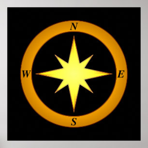 Bronze North Arrow Poster