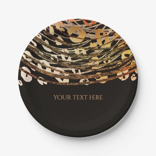 Bronze Orange Cheetah Exotic Print Party Pappteller (Vorderseite)