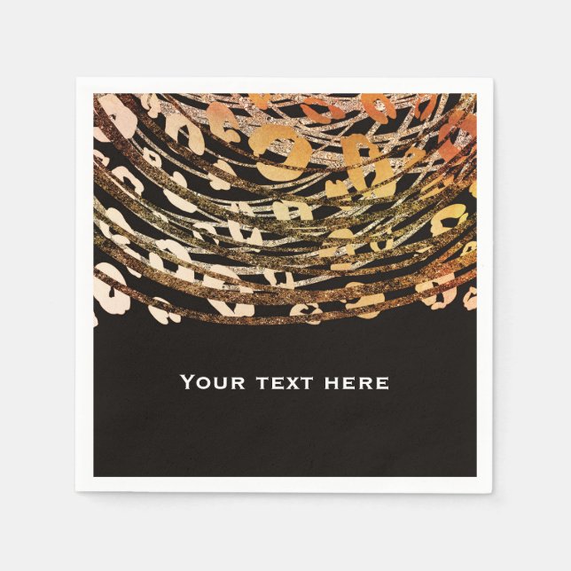 Bronze Orange Cheetah Exotic Print Party Serviette (Vorderseite)