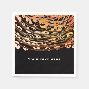 Bronze Orange Cheetah Exotischer Druck Party Serviette