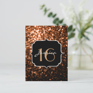 Bronze orangebraun Kupfer falsche Funken Sweet 16 Postkarte