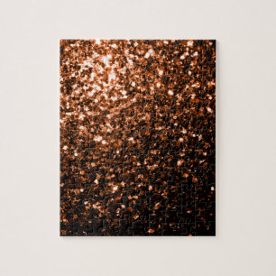 Bronze orangebraun kupferfarbene falsche Glitter F Puzzle