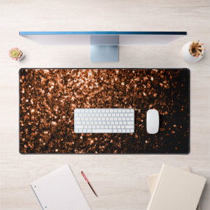 Bronze orangebraune falsche Glitter-Funkeln Schreibtischunterlage