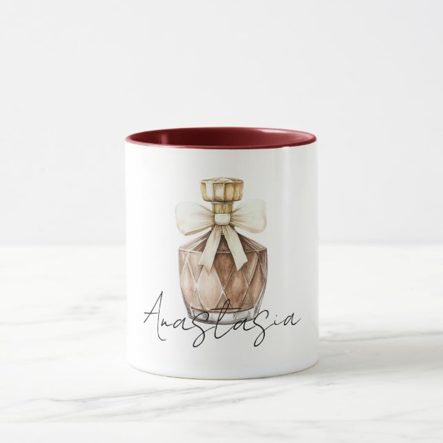 Bronze Perfume Bottle Cream Bow Tasse (Zentrum)