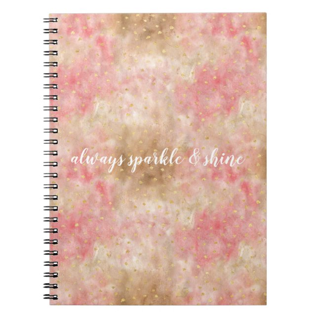 Bronze Pink Gold Wasserfarbe Konfetti Notizblock (Vorderseite)
