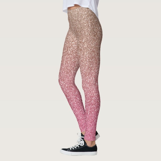 Bronze Pink Imitats Glitzer Leggings (Links)