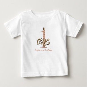 Bronze Polka Dots Rose Gold EINS 1 1. Geburtstag Baby T-shirt