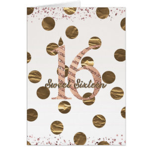 Bronze Polka Dots Roségold Süße 16. Geburtstag