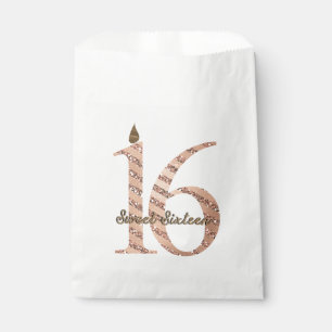 Bronze Polka Dots Roségold Süße 16. Geburtstag Geschenktütchen