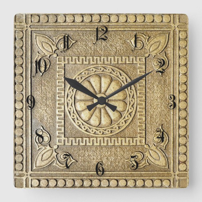 Bronze Quadratische Wanduhr (Vorderseite)