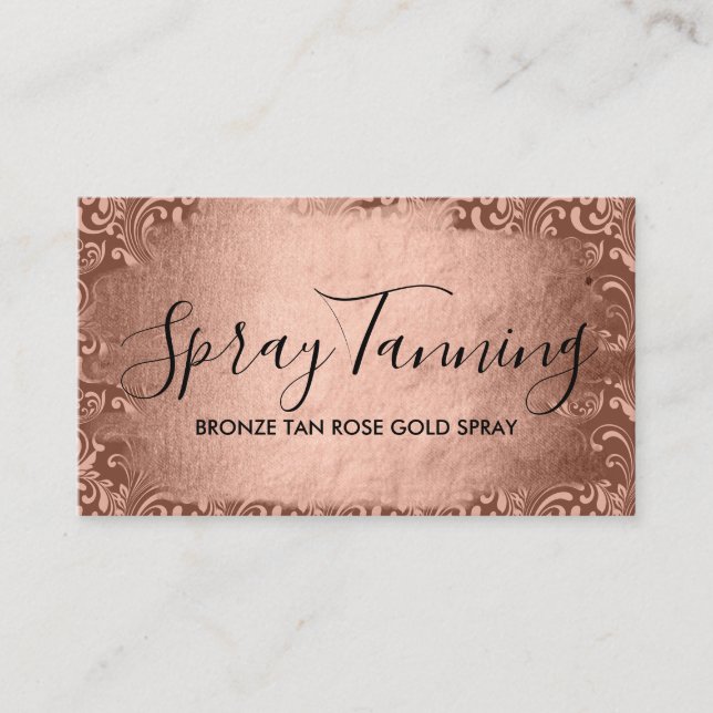 Bronze Rose Gold Swirl Spray Tan Visitenkarte (Vorderseite)
