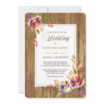 Bronze Rose Warm Holz Hochzeit Einladung