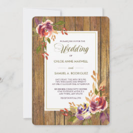 Bronze Rose Warm Holz Hochzeit Einladung