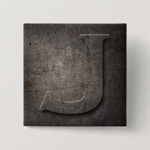Bronze Schwarz Metall J Monogramm quadratische Tas Button