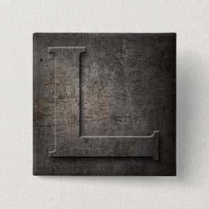 Bronze Schwarz Metall L Monogramm quadratische Tas Button