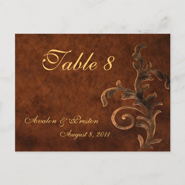 Bronze Scroll Leaf Jeder Anlass Postkarte (Vorderseite)