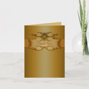 Bronze-Scrolls Mit Monogramm Dankeschön-Karte Dankeskarte