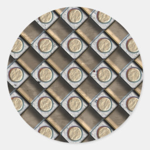 Bronze, Silber u. Gold Runder Aufkleber