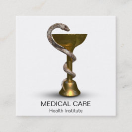 Bronze Snake Bowl Hygieia Medical White Caduceus Quadratische Visitenkarte