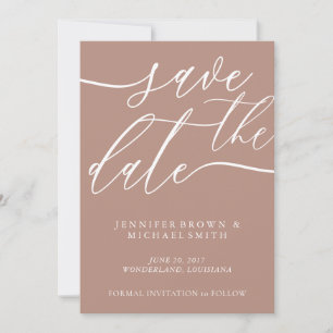 Bronze Soft Wedding Custom Foto Calligraphy Save The Date